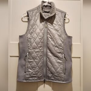 L.L. Bean Women's Silver Fleece Lined Primaloft Quilted Vest